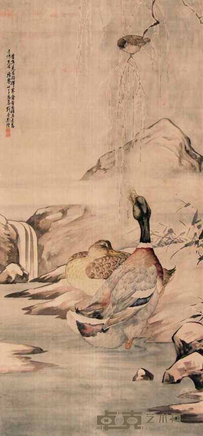 刘奎龄 己巳（1929年）作 寒禽图 立轴 110×71cm